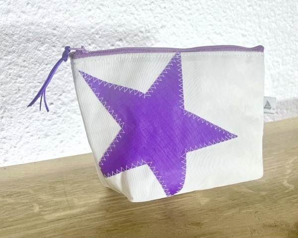 Segeltuchtäschchen mit lila Stern